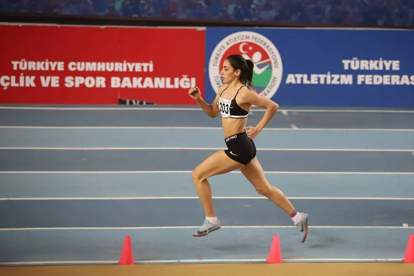 Istanbul Turquía Marzo 2021 Atleta Indefinido Corriendo Durante Los Campeonatos —  Fotos de Stock