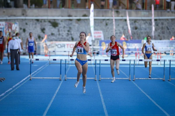 Istanbul Turkey Červen 2021 Atleti Při Mistrovství Světa Atletice Balkáně — Stock fotografie