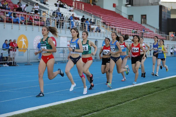 Istanbul Turkey Czerwca 2021 Sportowcy Biegający Podczas Mistrzostw Bałkanów Lekkoatletyce — Zdjęcie stockowe