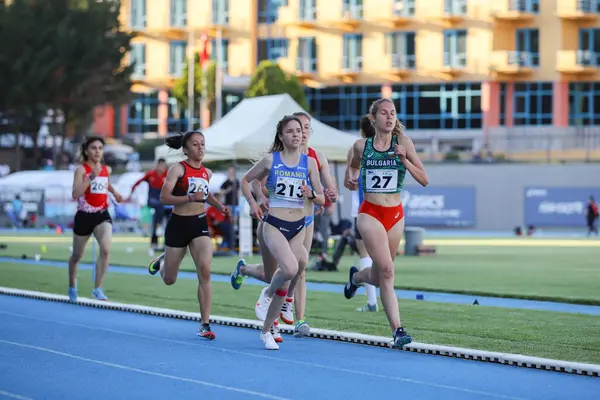 Istanbul Turkey June 2021 Athletes Running Balkan U20 Athletics Championships — Stock Photo, Image