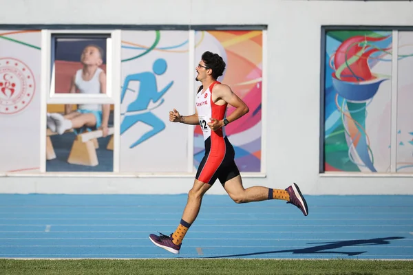 Istanbul Turquia Junho 2021 Atleta Indefinido Correndo Durante Campeonatos Atletismo — Fotografia de Stock