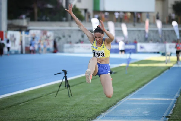 Istanbul Turkey Czerwca 2021 Nieokreślony Atleta Potrójny Skok Podczas Mistrzostw — Zdjęcie stockowe