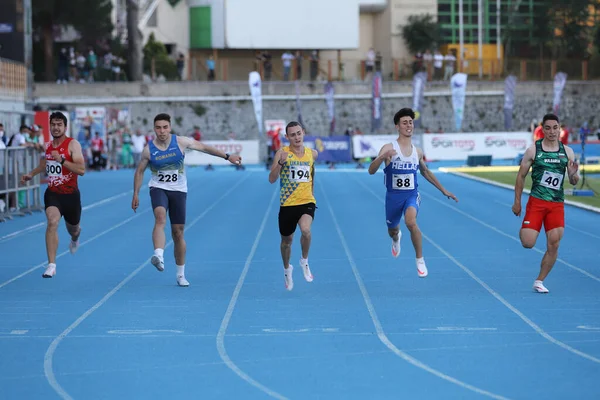 Istanbul Turquia Junho 2021 Atletas Que Correm Durante Campeonatos Atletismo — Fotografia de Stock