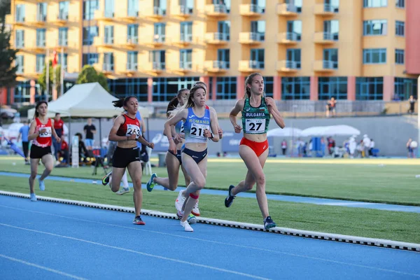 Istanbul Turkey 2021年6月12日 バルカンU20陸上競技選手権中に走る選手 — ストック写真