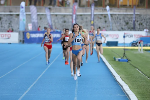 Istanbul Turquia Junho 2021 Atletas Que Correm Durante Campeonatos Atletismo — Fotografia de Stock