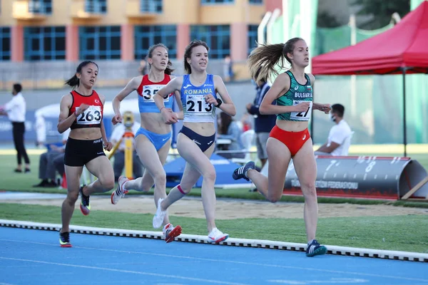 Istanbul Turquia Junho 2021 Atletas Que Correm Durante Campeonatos Atletismo — Fotografia de Stock