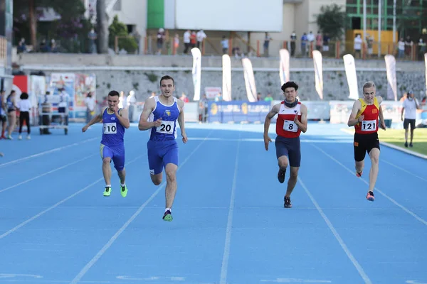Istanbul Turkey Czerwiec 2021 Sportowcy Biegający Podczas Mistrzostw Bałkanów Lekkoatletyce — Zdjęcie stockowe
