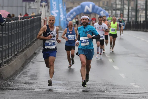 Istanbul Turkey April 2021 Idrottare Som Springer Istanbul Half Marathon — Stockfoto