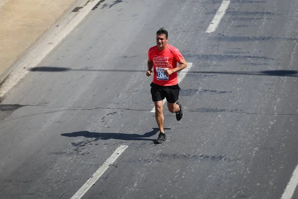 Izmir Turkije April 2021 Atleet Loopt Marathon Izmir — Stockfoto