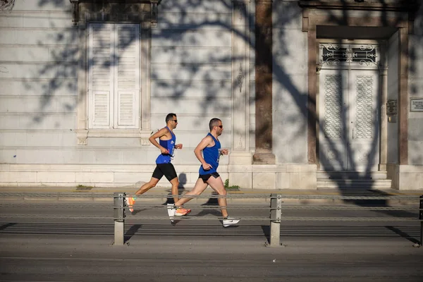 Izmir Turquía Abril 2021 Atletas Corriendo Maratón Izmir — Foto de Stock