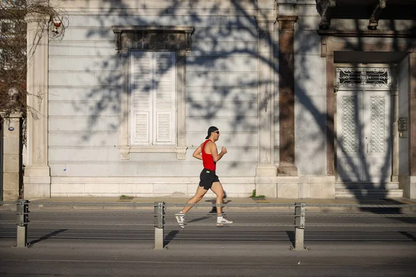 Izmir Turkije April 2021 Atleet Loopt Marathon Izmir — Stockfoto