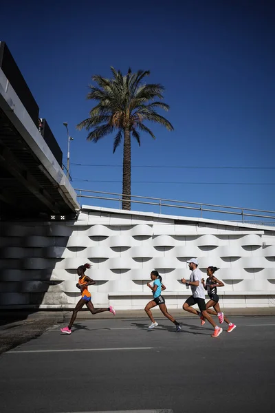 Izmir Turquie Avril 2021 Athlètes Course Marathon Izmir — Photo