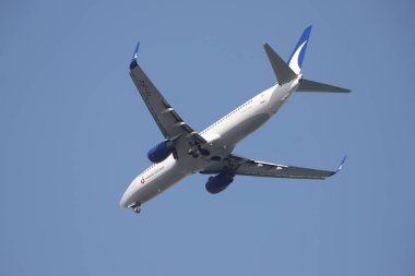 ISTANBUL, TURKEY - 24 Mayıs 2021: AnadoluJet Havayolları Boeing 737-8F2 (CN 29781) İstanbul Sabiha Gokcen Havalimanı 'na indi.