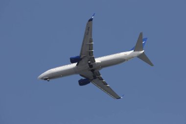 ISTANBUL, TURKEY - 24 Mayıs 2021: AnadoluJet Havayolları Boeing 737-8F2 (CN 29779) İstanbul Sabiha Gokcen Havalimanı 'na indi.