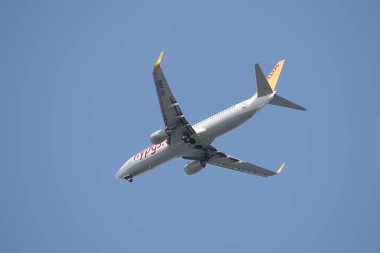 ISTANBUL, TURKEY - 24 Mayıs 2021: Pegasus Havayolları Boeing 737-82R (CN 40009) İstanbul Sabiha Gokcen Havalimanı 'na indi.