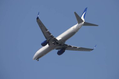 ISTANBUL, TURKEY - 24 Mayıs 2021: AnadoluJet Havayolları Boeing 737-8F2 (CN 29779) İstanbul Sabiha Gokcen Havalimanı 'na indi.