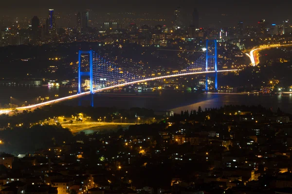 Istanbul Bosphorus Bridge from Camlica Hill — Stock Photo, Image