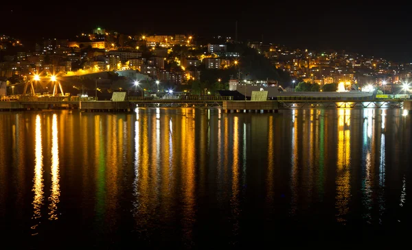 Zonguldak City and Port at Night — Stock Photo, Image