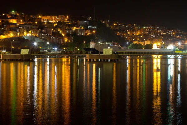 Zonguldak City and Port at Night — Stock Photo, Image