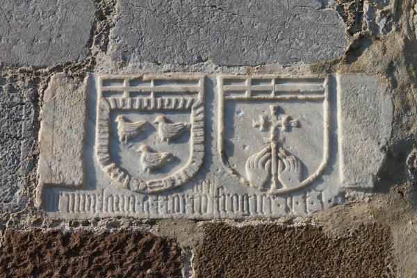 Símbolos de caballero en Bodrum Castle desde Mugla, Turquía — Foto de Stock