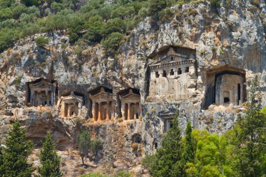kaunian скельні гробниці від dalyan, місті ortaca, Туреччина