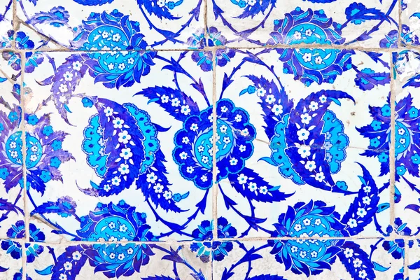 Azulejo azul turco hecho a mano — Foto de Stock