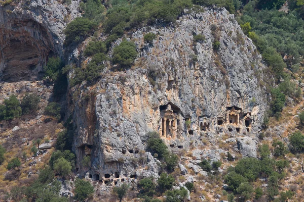 Tumbas de roca Kauniana de Dalyan, Ortaca, Turquía — Foto de Stock