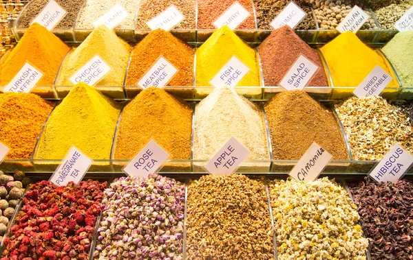 Teas and Spices in Spice Bazaar — Stock Photo, Image