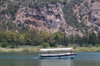 Kaunian kaya mezarları Dalyan, Ortaca, Türkiye