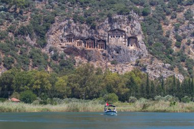 Kaunian kaya mezarları Dalyan, Ortaca, Türkiye