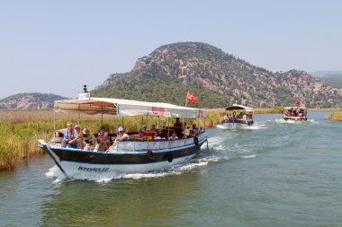 Boat tours in Dalyan clipart