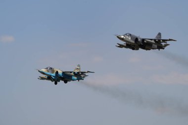 KONYA, TURKIYE - Azerbaycan Hava Kuvvetleri Sukhoi Su-25 Anadolu Kartal Hava Kuvvetleri Tatbikatı sırasında Konya Havalimanı 'ndan havalanır.