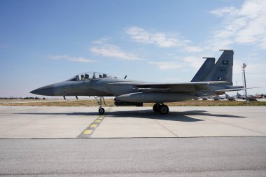 KONYA, TURKIYE - JULY 02, 2025: Saudi Arabia Air Force McDonnell Douglas F-15SA Eagle (1473-SA106) display in Konya Airport during Anatolian Eagle Air Force Exercise