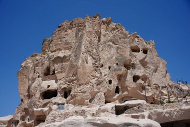 Kapadokya 'daki Uchisar Kalesi, Nevsehir Şehri, Türkiye