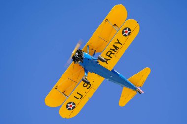 ESKISEHIR, TURKIYE - 20 Eylül 2025: M.S.O Hava ve Uzay Müzesi Boeing A75N1 Stearman (75-4620) Sivrihisar SHG Hava Gösterisi