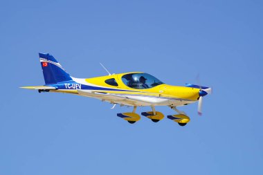 ESKISEHIR, TURKIYE - 20 Eylül 2025: BRM Aero Bristell TDO (120) Sivrihisar SHG Airshow 'da sergilendi