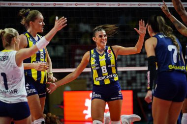 ISTANBUL, TURKIYE - 19 Ekim 2025: Fenerbahçe 'de Alessia Orro, Burhan Felek Spor Salonu' nda Türk Hava Yolcuları Türk Sultanları Ligi karşılaşmasına karşı