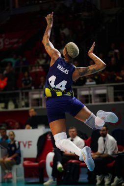 ISTANBUL, TURKIYE - 19 Ekim 2025: Melissa Vargas, Burhan Felek Spor Salonu 'nda Türk Hava Yolcuları Türk Sultanları Ligi maçında görev yaptı