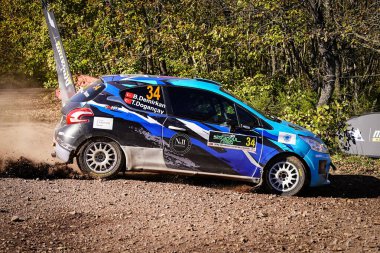 İSTANBUL, TURKIYE - 15 Kasım 2025: İstanbul Rallisi 'nde ralli otomobil yarışı