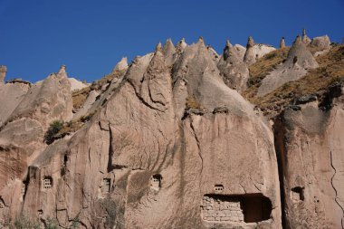 Zelve Valley 'deki Kaya oluşumları, Nevsehir Şehri, Türkiye