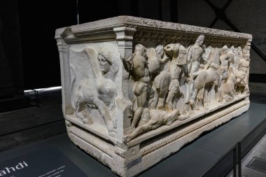 ADANA, TURKIYE - Kasım 09, 2025: Adana Müzesinde lahit