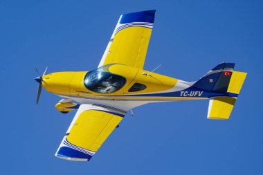 ESKISEHIR, TURKIYE - 21 Eylül 2025: BRM Aero Bristell TDO (120) Sivrihisar SHG Airshow 'da sergilendi