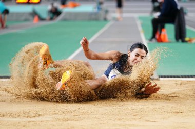 ISTANBUL, TURKIYE - 23 Ocak 2026: Atakoy Atletizm Arenasında düzenlenen Türkiye Atletizm Federasyonu Olimpiyat Eşiği sırasında tanımlanamayan atletler