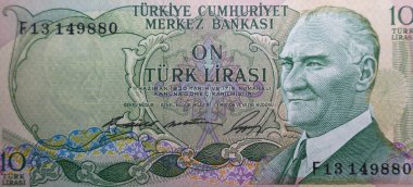 Cumhurbaşkanı Mustafa Kemal Atatürk 'ün Portresini Gösteren 10 Türk Lirasının Objesi