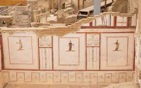 Σχέδια σε σπίτια βεράντα, αρχαία πόλη της Εφέσου — Φωτογραφία Αρχείου