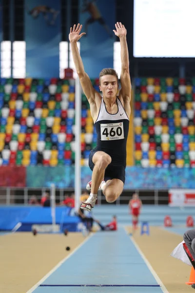 Vnitřní Atletika pokus o rekord závody — Stock fotografie