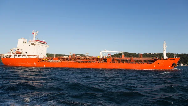 Oranžový Tanker loď — Stock fotografie