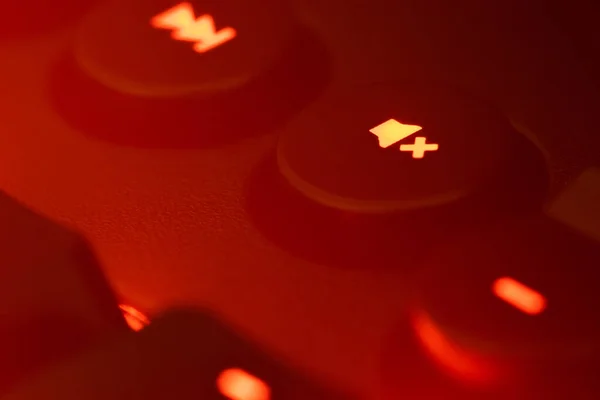 Vermelho Escuro Iluminado Teclado Mudo Fechadura Chave — Fotografia de Stock