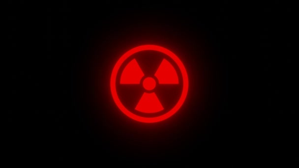 Sinal Ícone Radiação Brilho Respiração Vermelha Isolado Elemento Vídeo Vfx — Vídeo de Stock