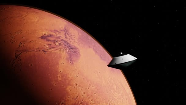 火星ローバー着陸カプセル現実的な4K 3Dレンダリング — ストック動画